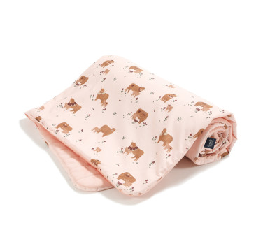 Ciepły Koc Velvet roz. L - Moo Meadow Powder Pink - 110x140 cm - La Millou