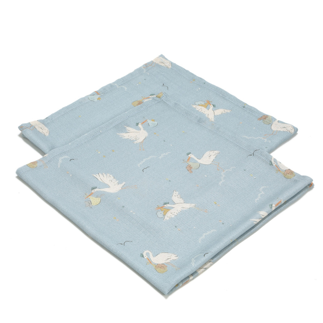 Bebe Mignon Blue - Zestaw Pieluszek 2 szt - Pieluszka 100% Bamboo Muślin - La Millou