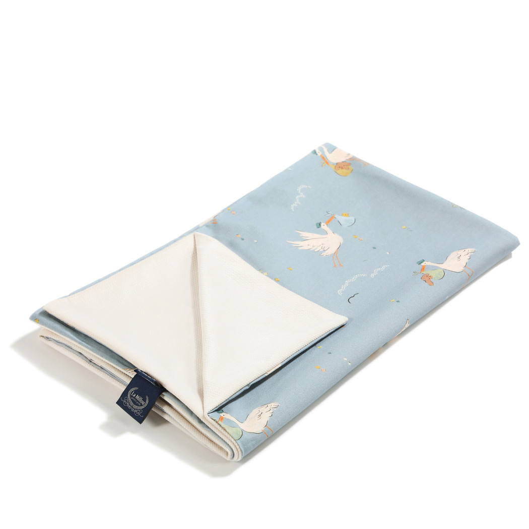 Lekki Kocyk Velvet roz. M - Bebe Mignon Blue Rafaello - 80x100 cm - La Millou