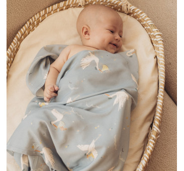 Lekki Kocyk Velvet roz. M - Bebe Mignon Blue Rafaello - 80x100 cm - La Millou