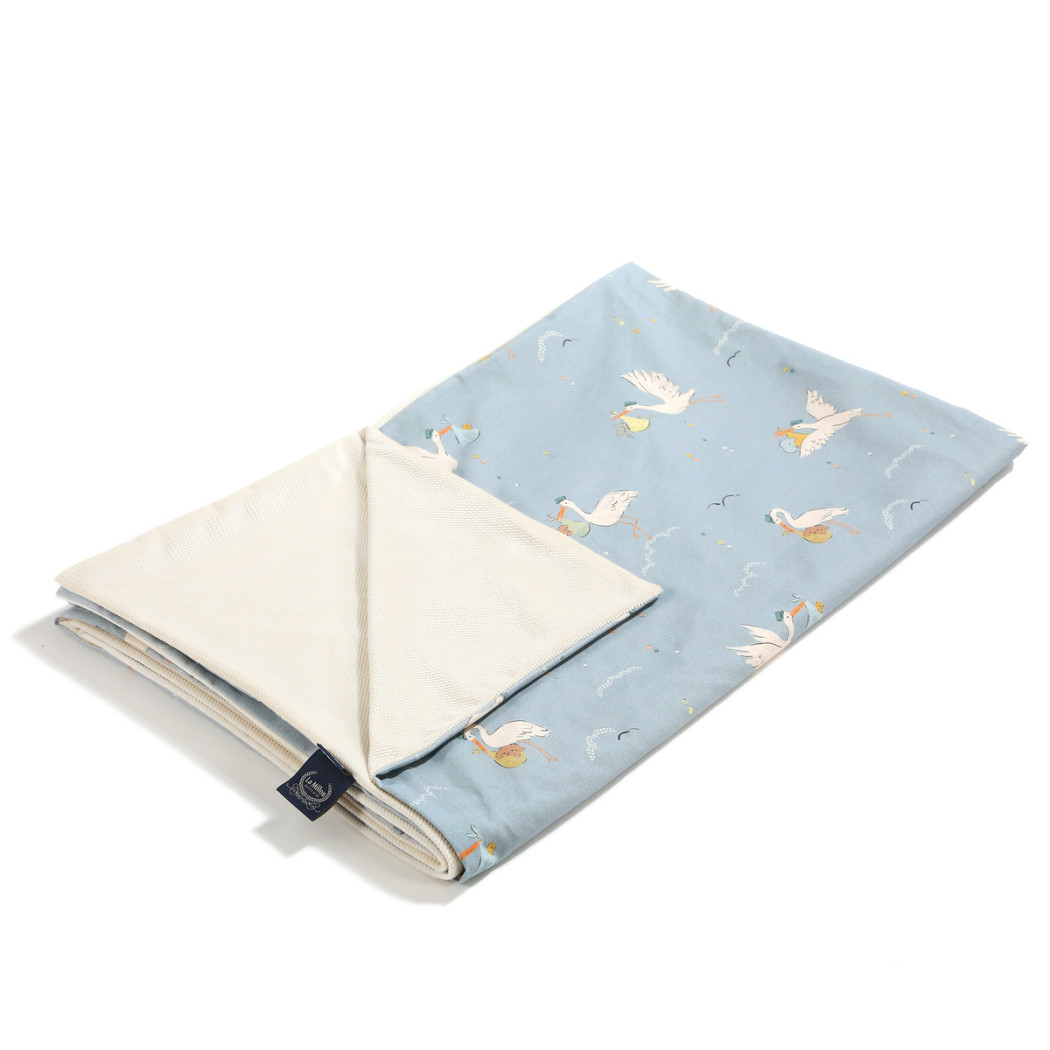 Lekki Kocyk Velvet roz. L - Bebe Mignon Blue Rafaello - 110x140 cm - La Millou