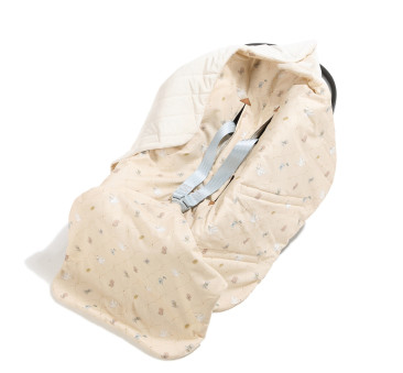 Kocyk do Fotelika Samochodowego - Bebe Mignon Vanilla - Bawełna Velvet Rafaello - La Millou
