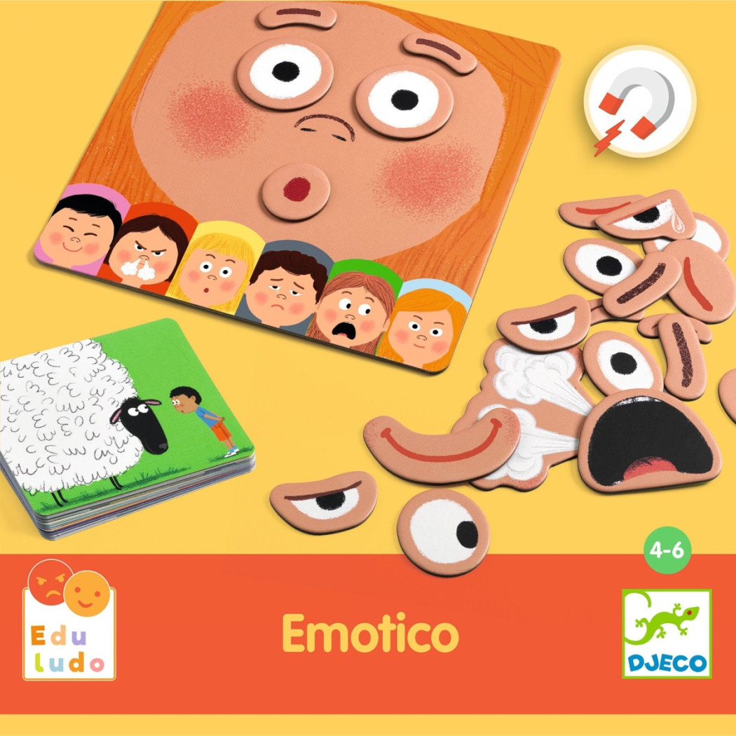 Emotico - Magnetyczna Gra Edukacyjna - Rozpoznawanie Emocji - Djeco
