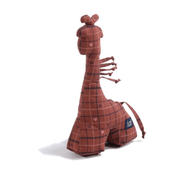 Bawełniana Grzechotka Żyrafka - Moo Meadow Plaid - Sensoryczna Ciumkadełko - La Millou