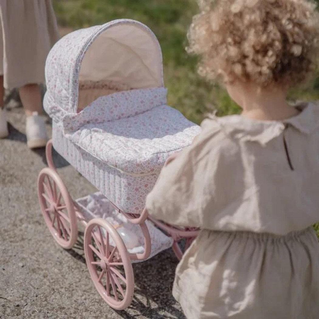 Głęboki Wózek dla Lalek - Gondola Retro Duże Koła - Little Dutch