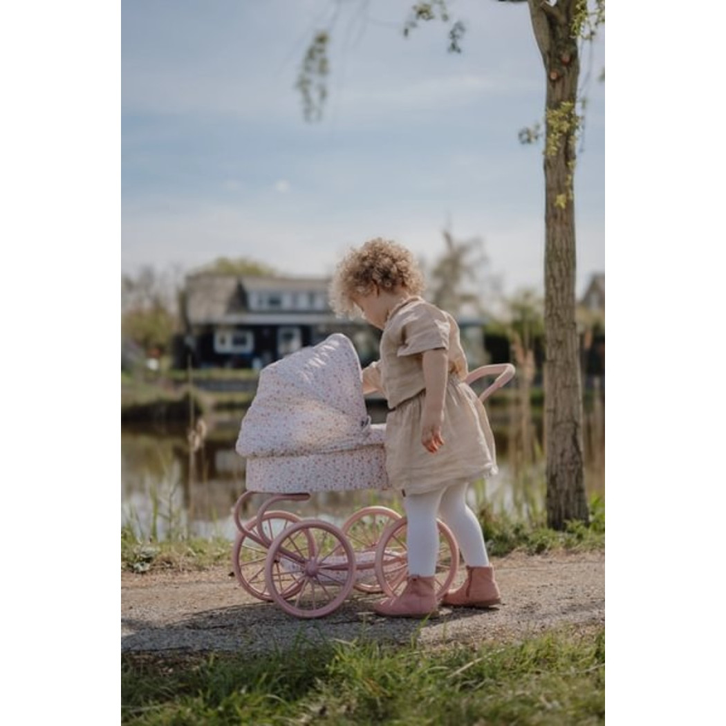 Głęboki Wózek dla Lalek - Gondola Retro Duże Koła - Little Dutch