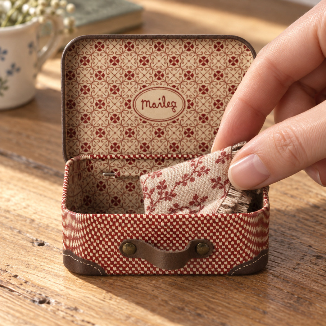 Walizka Podróżna dla Myszek - Metalowy Kuferek Pudełeczko - Suitcase Micro - Walizeczka - Maileg
