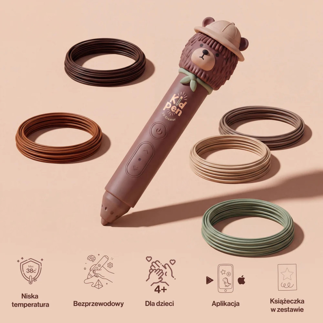 Kid Pen Bear - Długopis 3D dla Dzieci - Niskotemperaturowy - Kidinex