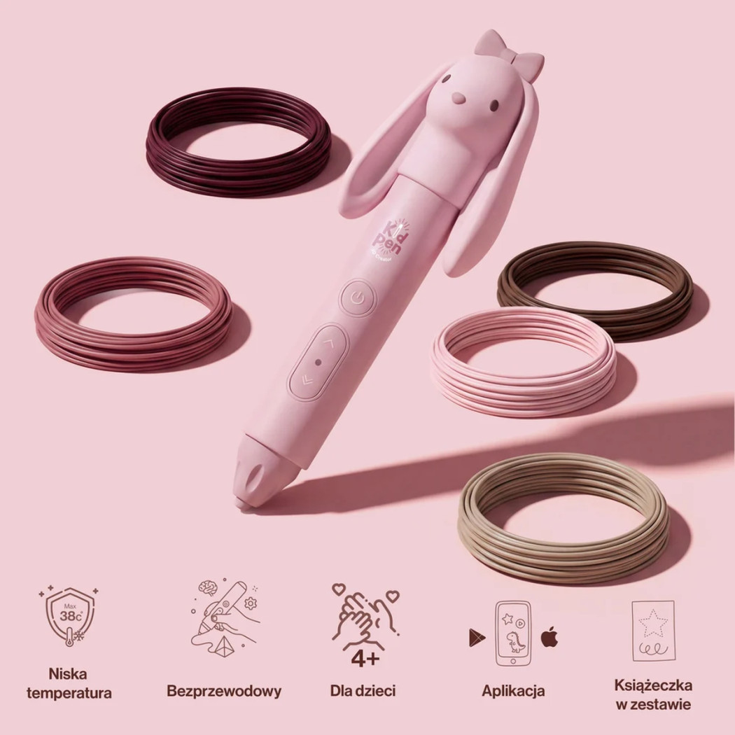 Kid Pen Rabbit - Długopis 3D dla Dzieci - Niskotemperaturowy - Kidinex