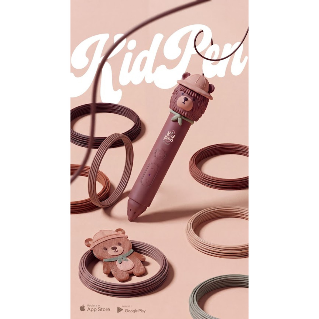 Kid Pen Bear - Długopis 3D dla Dzieci - Niskotemperaturowy - Kidinex