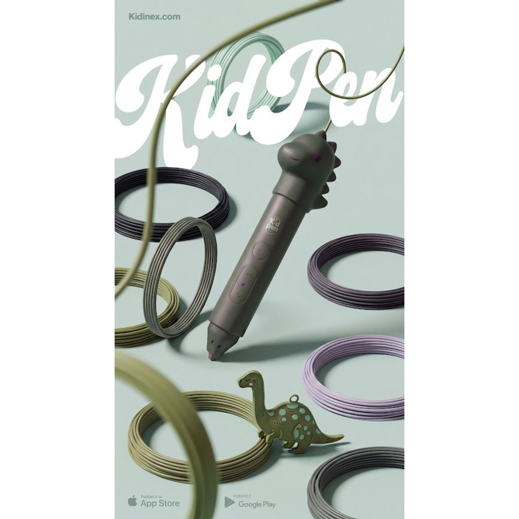 Kid Pen Dino - Długopis 3D dla Dzieci - Niskotemperaturowy - Kidinex
