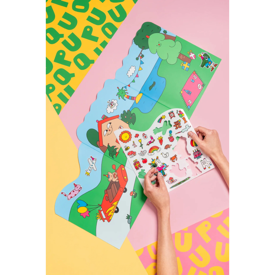 Naklejki Żelowe Wielorazowe z Książeczką - Sticker Stories by Titeepex - 37 szt. - PUQUU