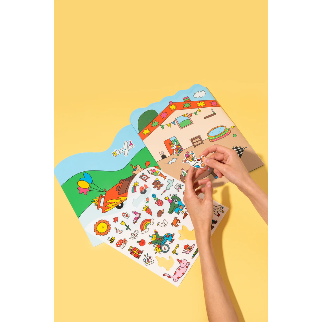 Naklejki Żelowe Wielorazowe z Książeczką - Sticker Stories by Titeepex - 37 szt. - PUQUU