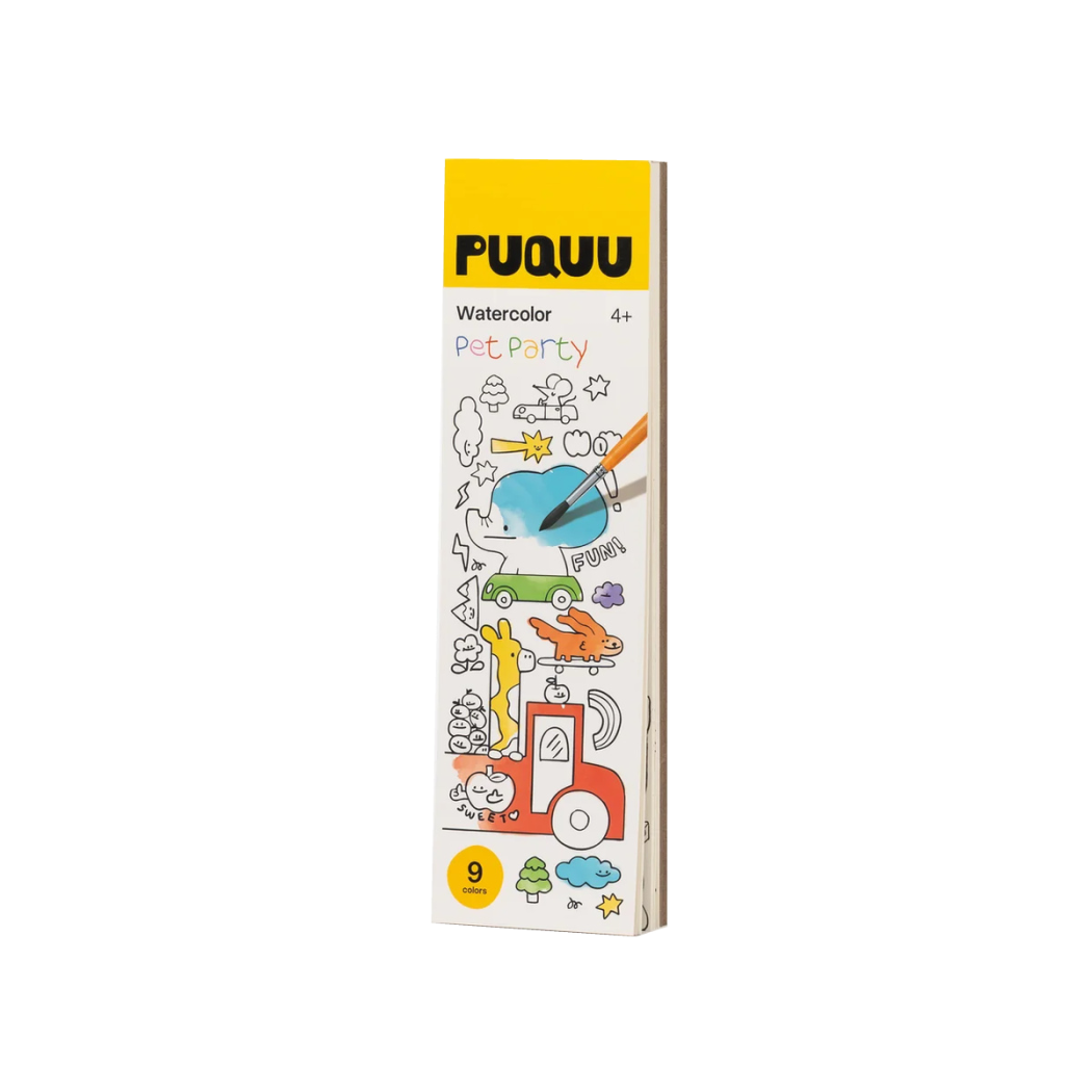 Pet Party - Akwarelowa Kolorowanka - z Farbami Akwarelowymi i Pędzelkiem - PUQUU