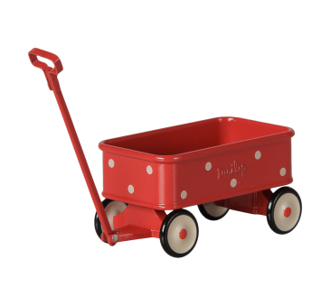 Czerwony Wózek Wagonik z Rączką - Akcesoria dla Myszek - Wagon - Maileg