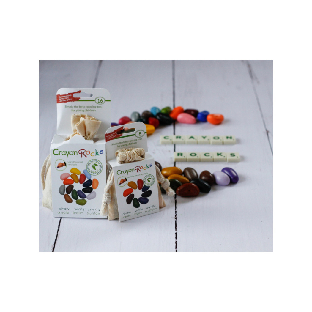Crayon Rocks 8B - kredki stożkowe kamyki - 8 sztuk w bawełnianym woreczku