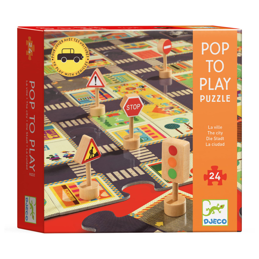 Ulice W Mieście Ze Znakami Drogowym - Puzzle - Djeco