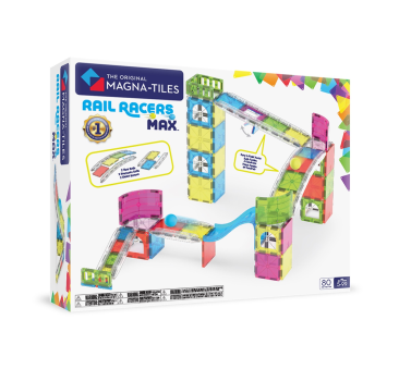 Rail Racers Max - Kulodrom Magnetyczny Tor Kulkowy - Klocki Magnetyczne 80 elementów - Magna-Tiles