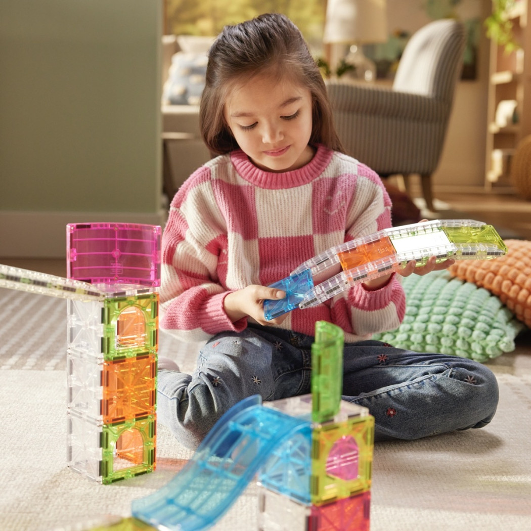 Rail Racers Max - Kulodrom Magnetyczny Tor Kulkowy - Klocki Magnetyczne 80 elementów - Magna-Tiles
