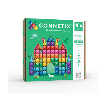 Bright Creative Pack - Duży Zestaw Konstrukcyjny - 104 elementy - Klocki Magnetyczne - Connetix