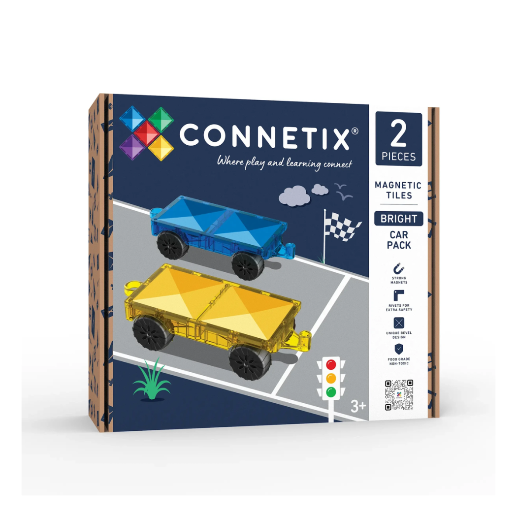 Autka Bright - Klocki Magnetyczne Pojazdy Pociągi - 2 Elementy - Connetix