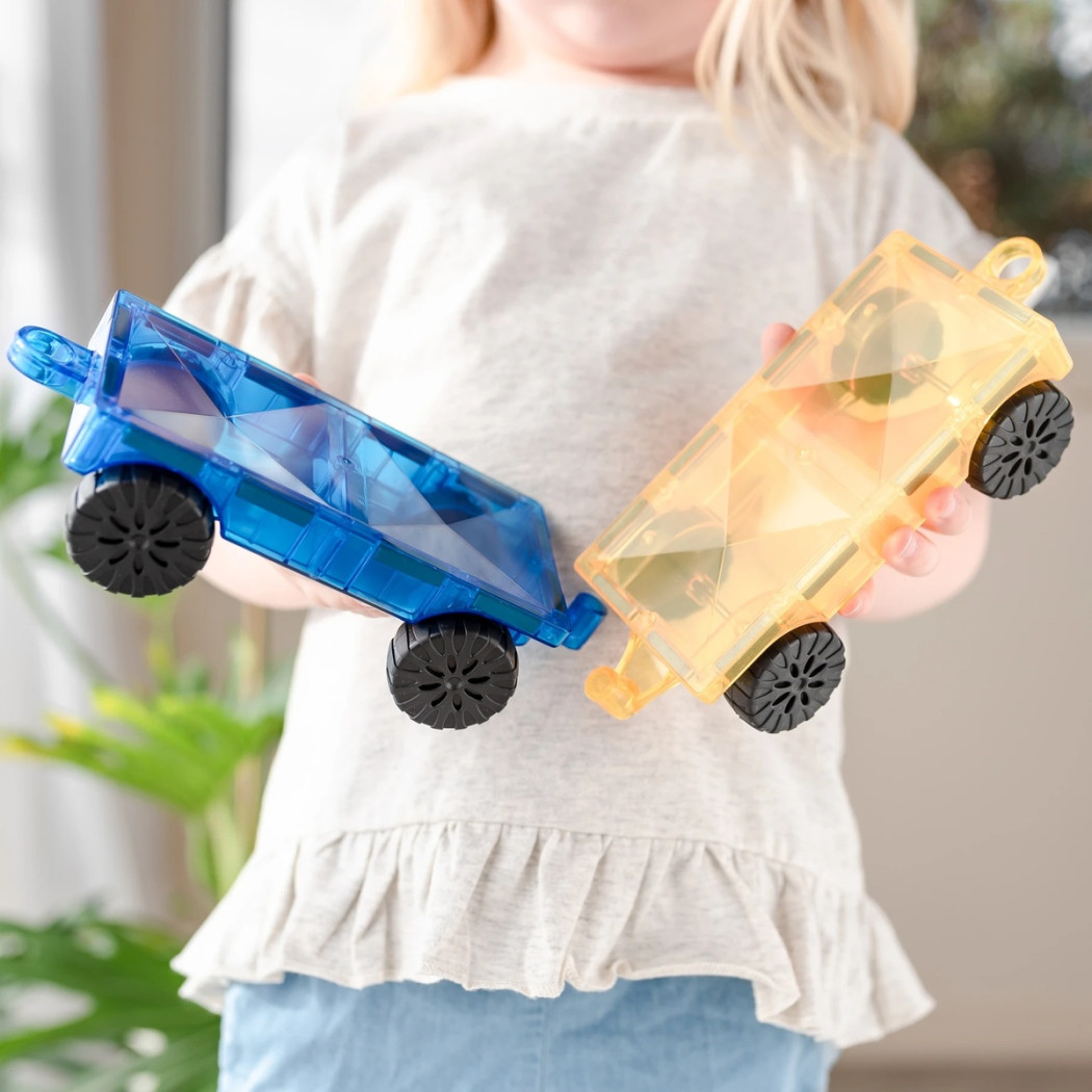 Autka Bright - Klocki Magnetyczne Pojazdy Pociągi - 2 Elementy - Connetix