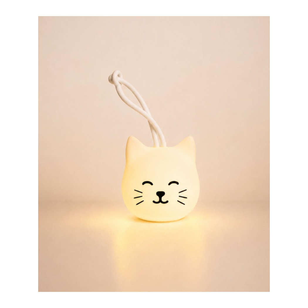 Kot Momo - Lampka dla Dzieci do Zawieszenia - Nocna Miękka Silikonowa - Rabbit & Friends
