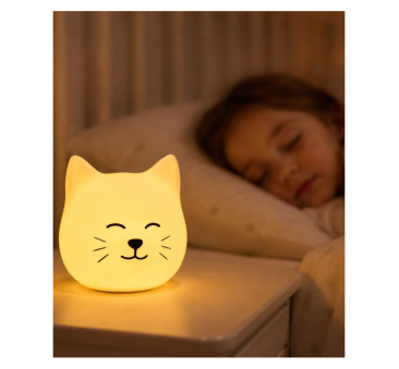 Kot Momo - Lampka Nocna dla Dzieci - Miękka Silikonowa - Rabbit & Friends