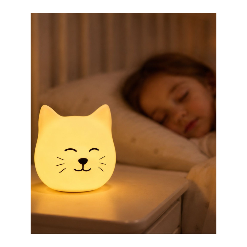 Kot Momo - Lampka Nocna dla Dzieci - Miękka Silikonowa - Rabbit & Friends