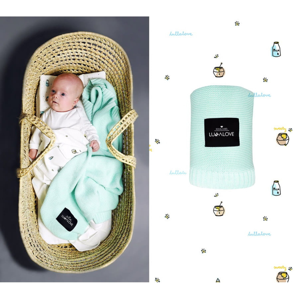 Delicious Mint - Koc Tkany - 80x100 - Miętowy - Lullalove