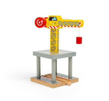 Dźwig Bigjigs Rail BJT175 — szara platforma i czerwony magnes
