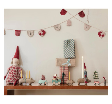 Świąteczna Myszka Młodszy Brat w Pudełku Autku - Christmas Mouse in Car Box - Maileg