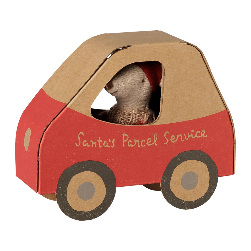 Świąteczna Myszka Młodsza Siostra w Pudełku Autku - Christmas Mouse in Car Box - Maileg