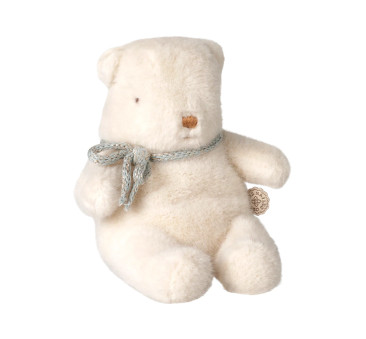 Mini Pluszowy Miś z Kokardką - Kremowy - Maskotka Niedźwiedż - Teddy Bear - Maileg