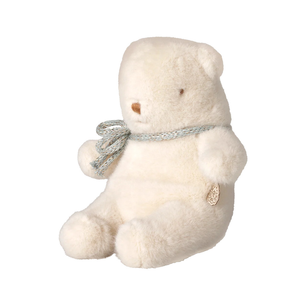 Mini Pluszowy Miś z Kokardką - Kremowy - Maskotka Niedźwiedż - Teddy Bear - Maileg