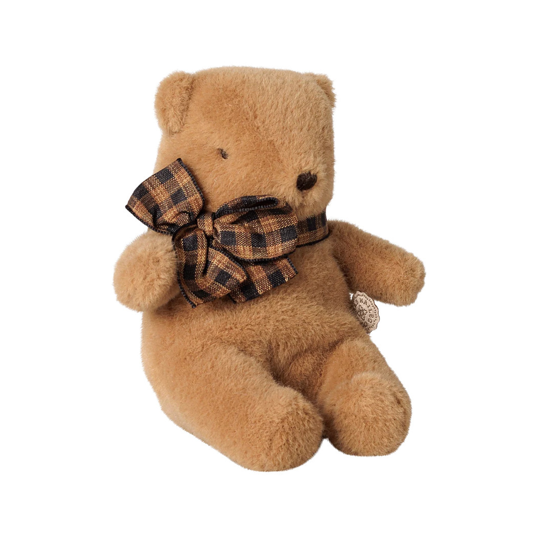 Mini Pluszowy Miś z Kokardką - Jasny Brąz - Maskotka Niedźwiedż - Teddy Bear - Maileg