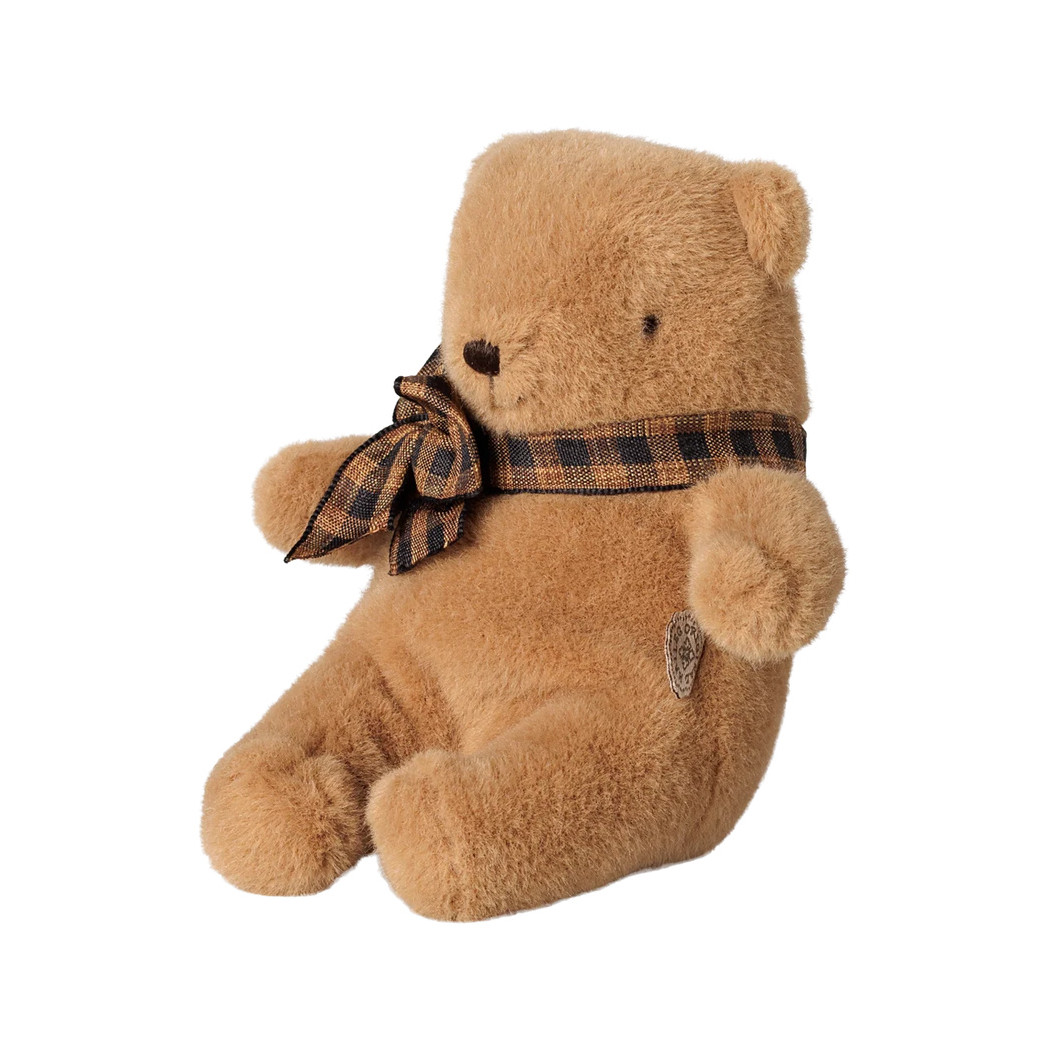 Mini Pluszowy Miś z Kokardką - Jasny Brąz - Maskotka Niedźwiedż - Teddy Bear - Maileg