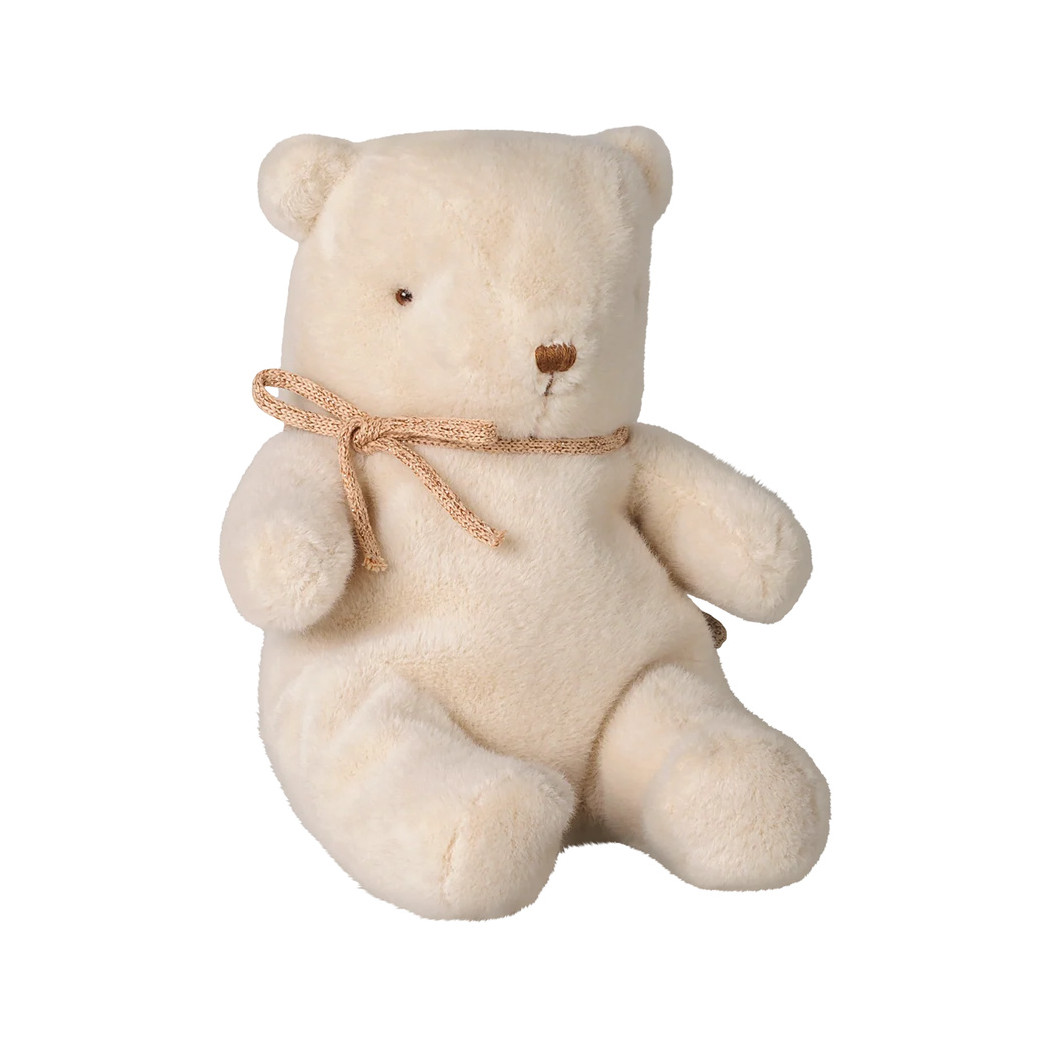 Pluszowy Miś z Kokardką - Kremowy - Maskotka Niedźwiedż - Small Teddy Bear - Maileg