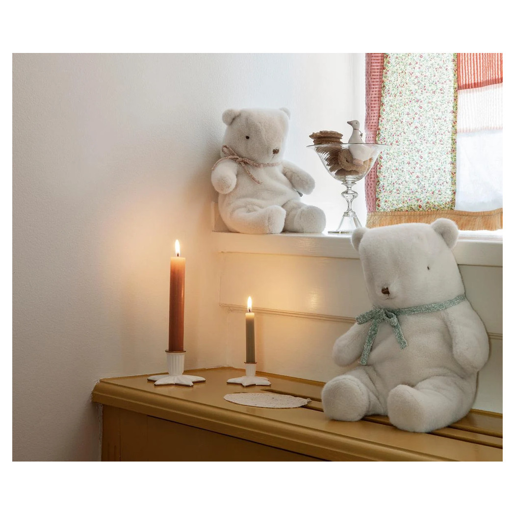 Pluszowy Miś z Kokardką - Kremowy - Maskotka Niedźwiedż - Small Teddy Bear - Maileg