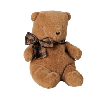Pluszowy Miś z Kokardką - Jasny Brąz - Maskotka Niedźwiedż - Small Teddy Bear - Maileg