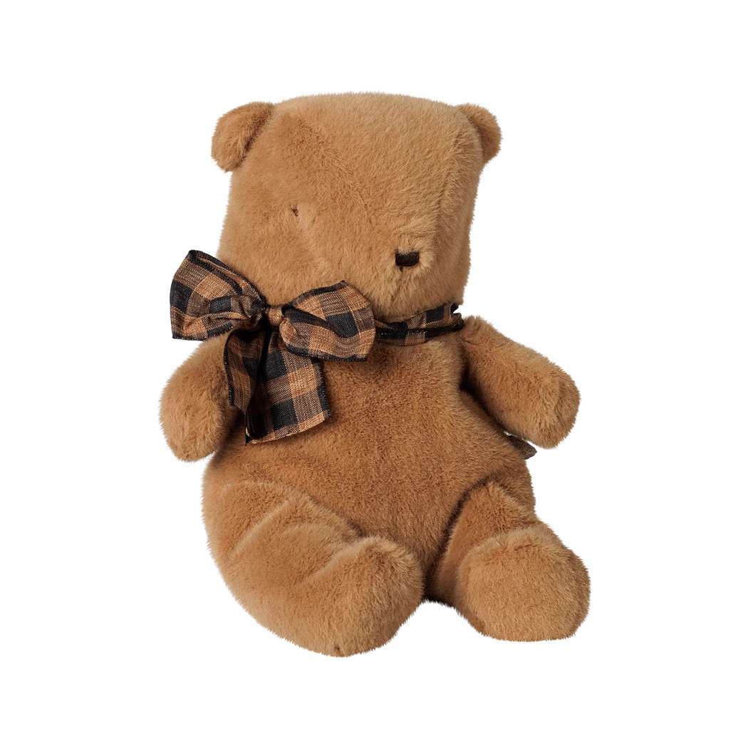 Pluszowy Miś z Kokardką - Jasny Brąz - Maskotka Niedźwiedż - Small Teddy Bear - Maileg