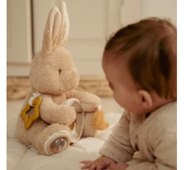 Króliczek Aktywizujący - Duża Maskotka Sensoryczna - Newborn Naturals - Little Dutch