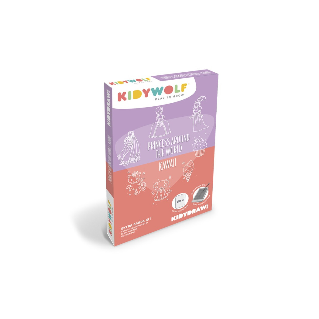 Księżniczki i Kawaii - Wkłady Uzupełniające do Mini Tabletu do Nauki Rysowania dla Dzieci - KIDYWOLF
