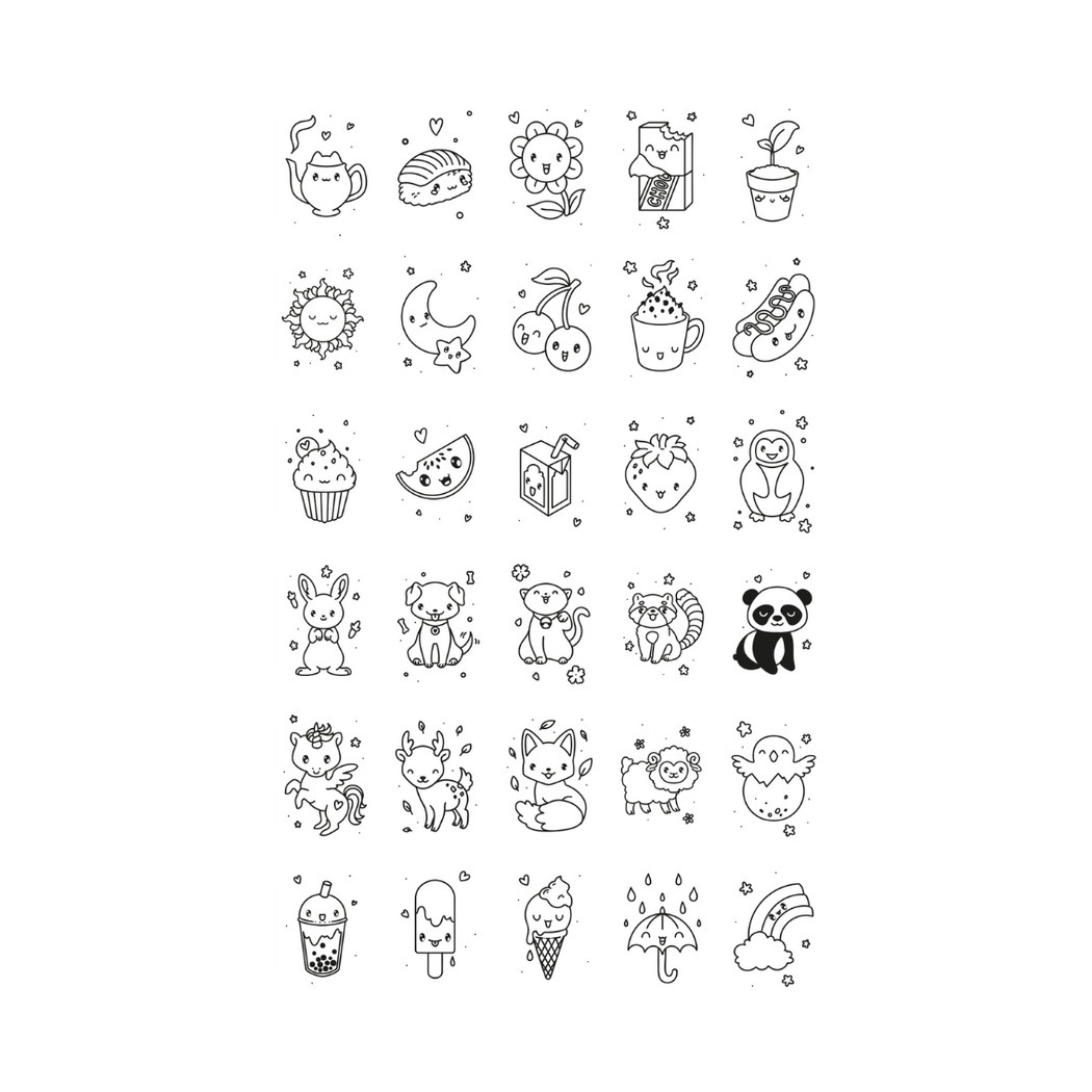 Księżniczki i Kawaii - Wkłady Uzupełniające do Mini Tabletu do Nauki Rysowania dla Dzieci - KIDYWOLF