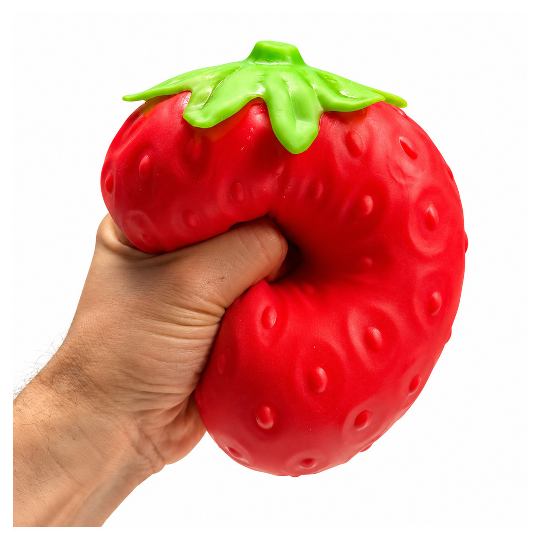 Gniotek Wielka Truskawka 12 cm - Antystresowa Miękka Zabawka Sensoryczna Relaksacyjna