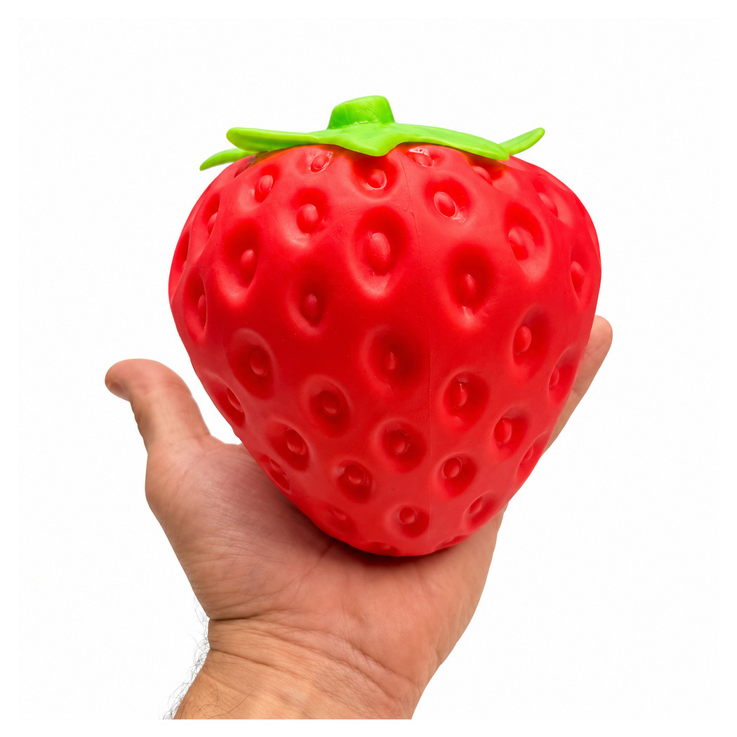 Gniotek Wielka Truskawka 12 cm - Antystresowa Miękka Zabawka Sensoryczna Relaksacyjna