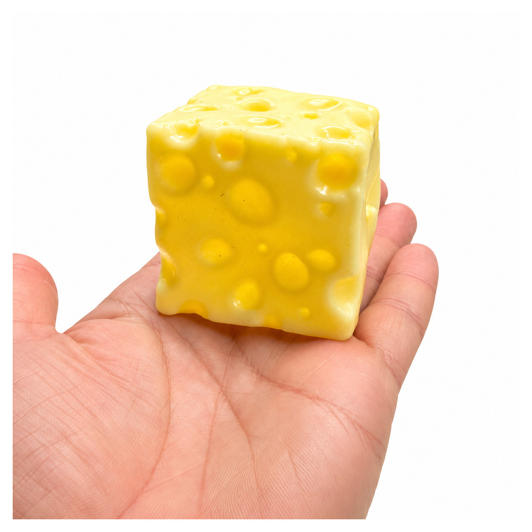 Ser Wazelinowy Gniotek - Squichy Antystresowy Fidget Sensoryczny 5 cm - Kostka Sera Zabawka Relaksacyjna