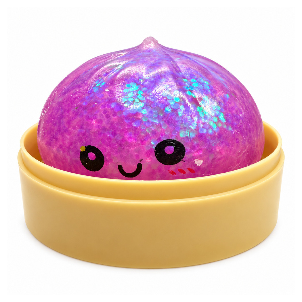 Mały Pierożek Świecący w Ciemności - Fluorescencyjny Gniotek Squishy Dumpling Zabawka Sensoryczna