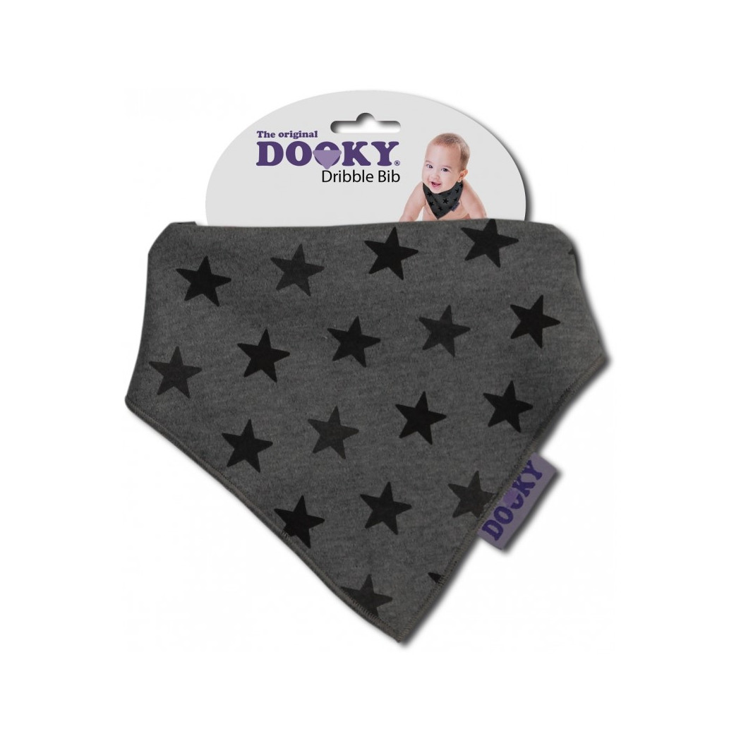 Grey Stars - Chustka, śliniak, bandamka Dribble Bib -  DOOKY