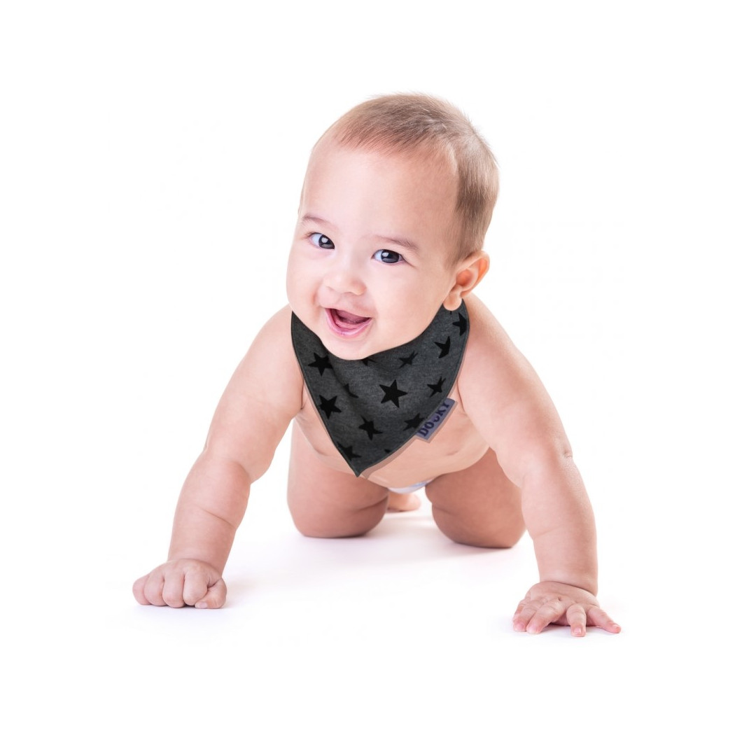Grey Stars - Chustka, śliniak, bandamka Dribble Bib -  DOOKY